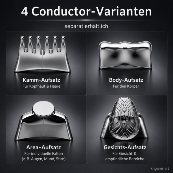 Die 4 Condutoren Aufsätze für das ageloc Galvanic Spa Gerät von Nu Skin