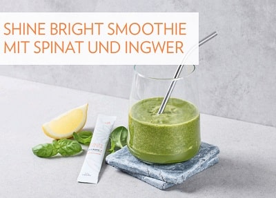 Shine Bright Smoothie mit Spinat und Ingwer – Beauty Focus Collagen+