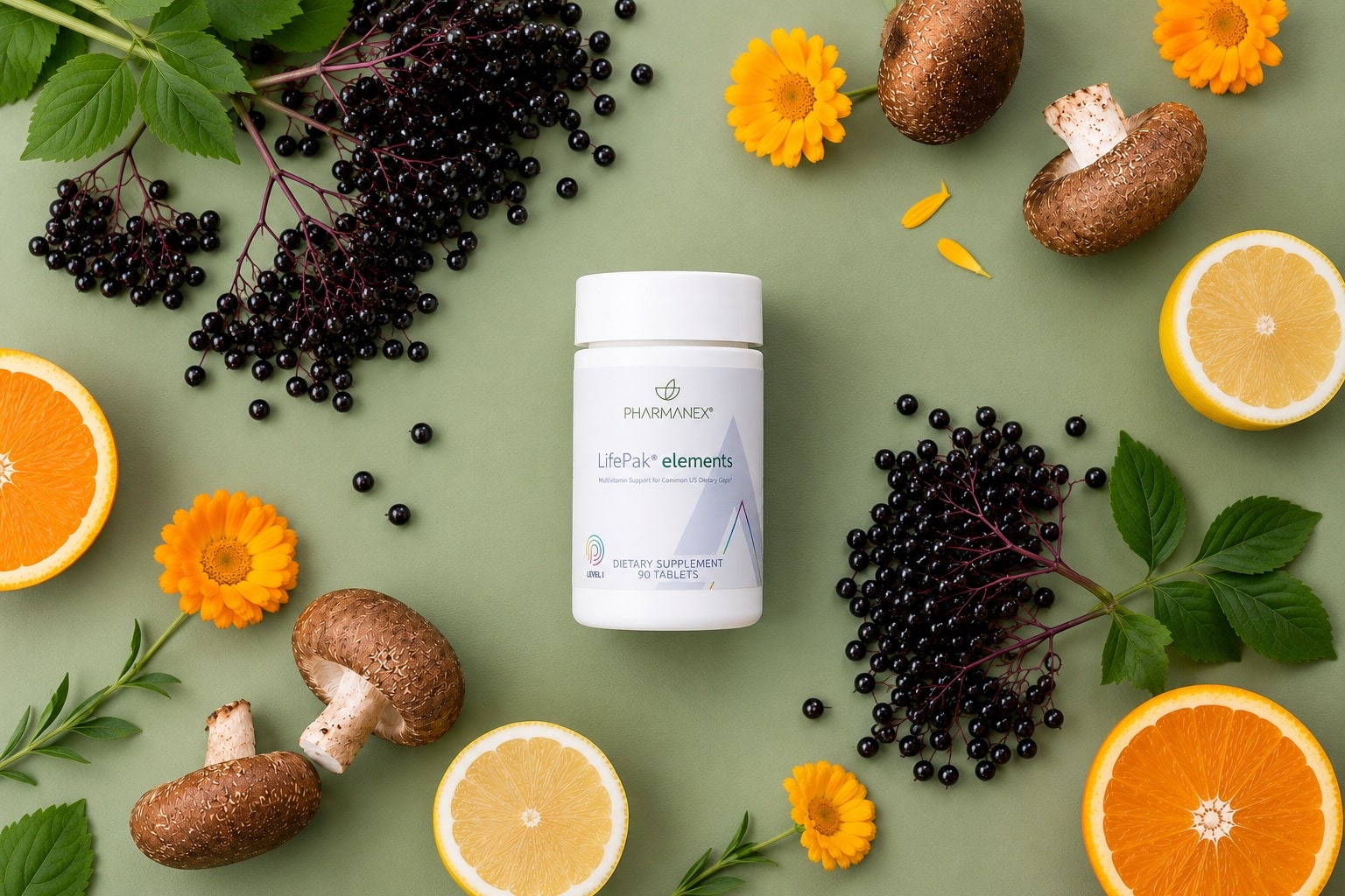 Natürliche Zutaten der PhytoVantage Blend in Pharmanex LifePak Elements