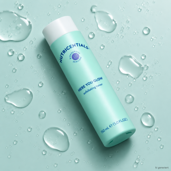 Here you Glow Exfoliant Cleanser Nutricentials Nu Skin mit Wassertropfen Here you Glow Exfoliant Cleanser Nutricentials Nu Skin mit Wassertropfen
