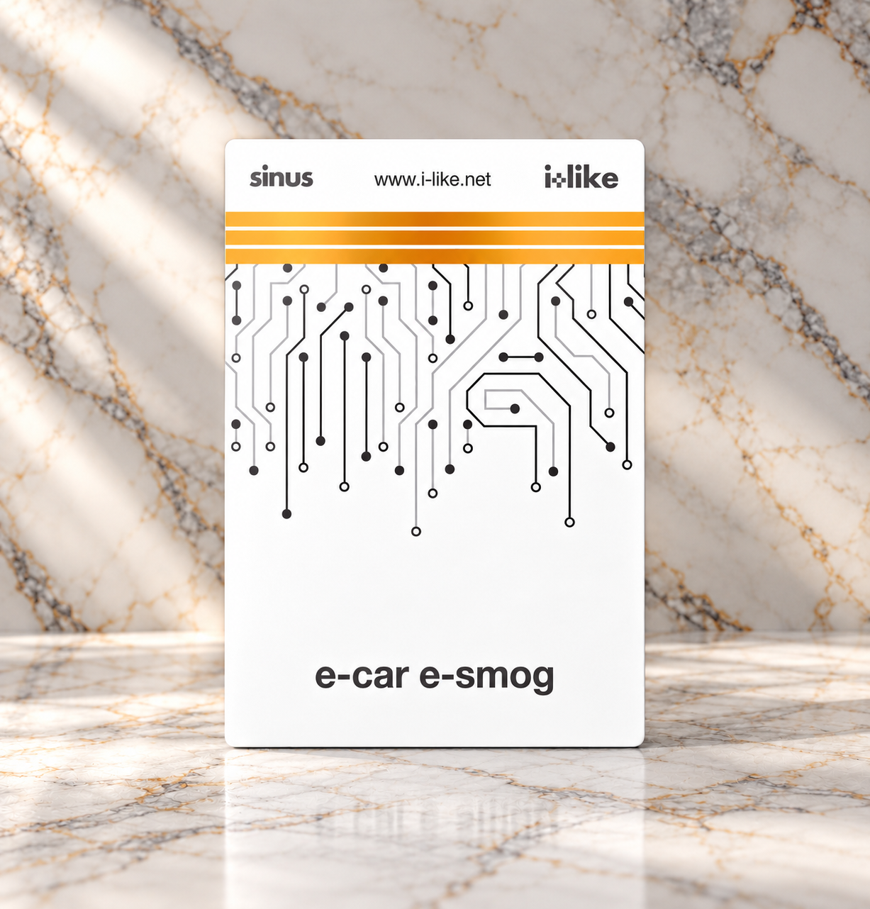 I Like Themenkarte E Car mit marmorierten Hintergund
