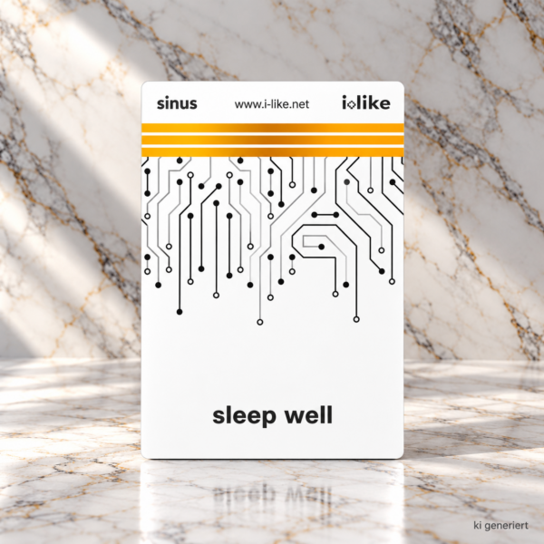 I like Sleep Well Frequenzkarte auf marmorierten Hintergrund