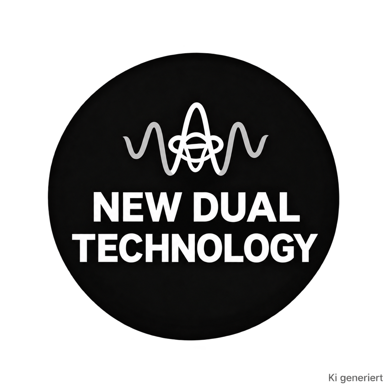 Schwarzes Dual-Technologie-Emblem Schwarzes Dual-Technologie-Emblem