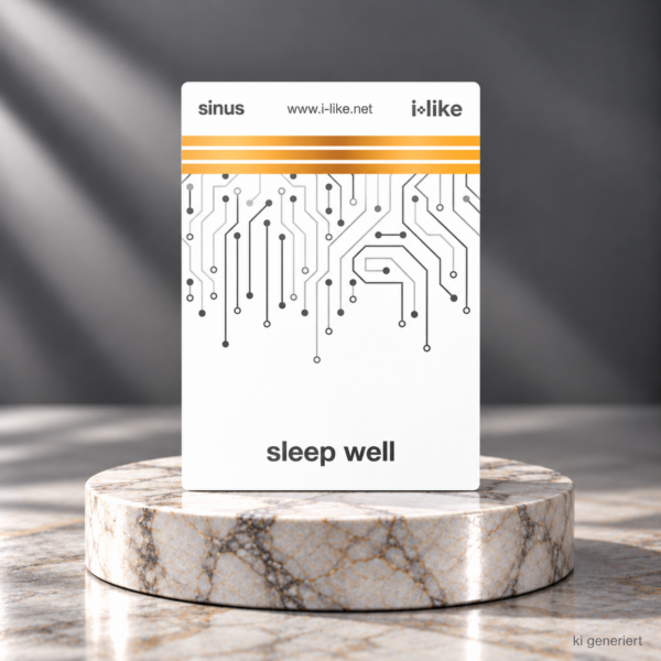 i like Sleep Well Frequenzkarte auf Marmorpodest