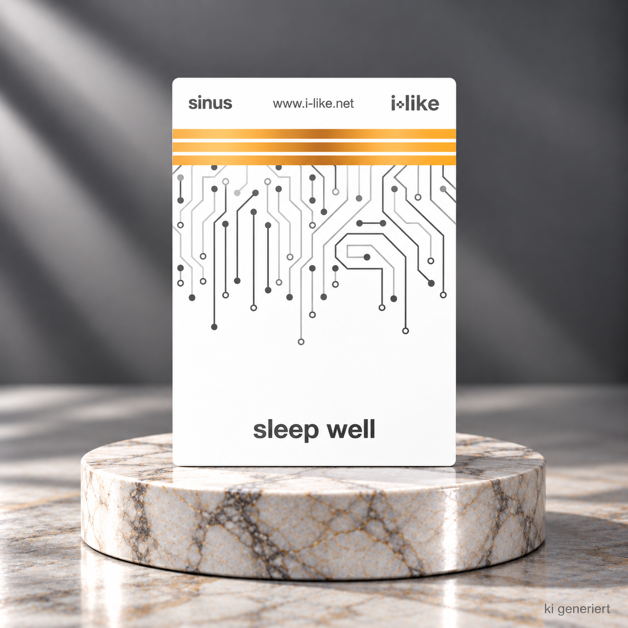 i like Sleep Well Frequenzkarte auf Marmorpodest